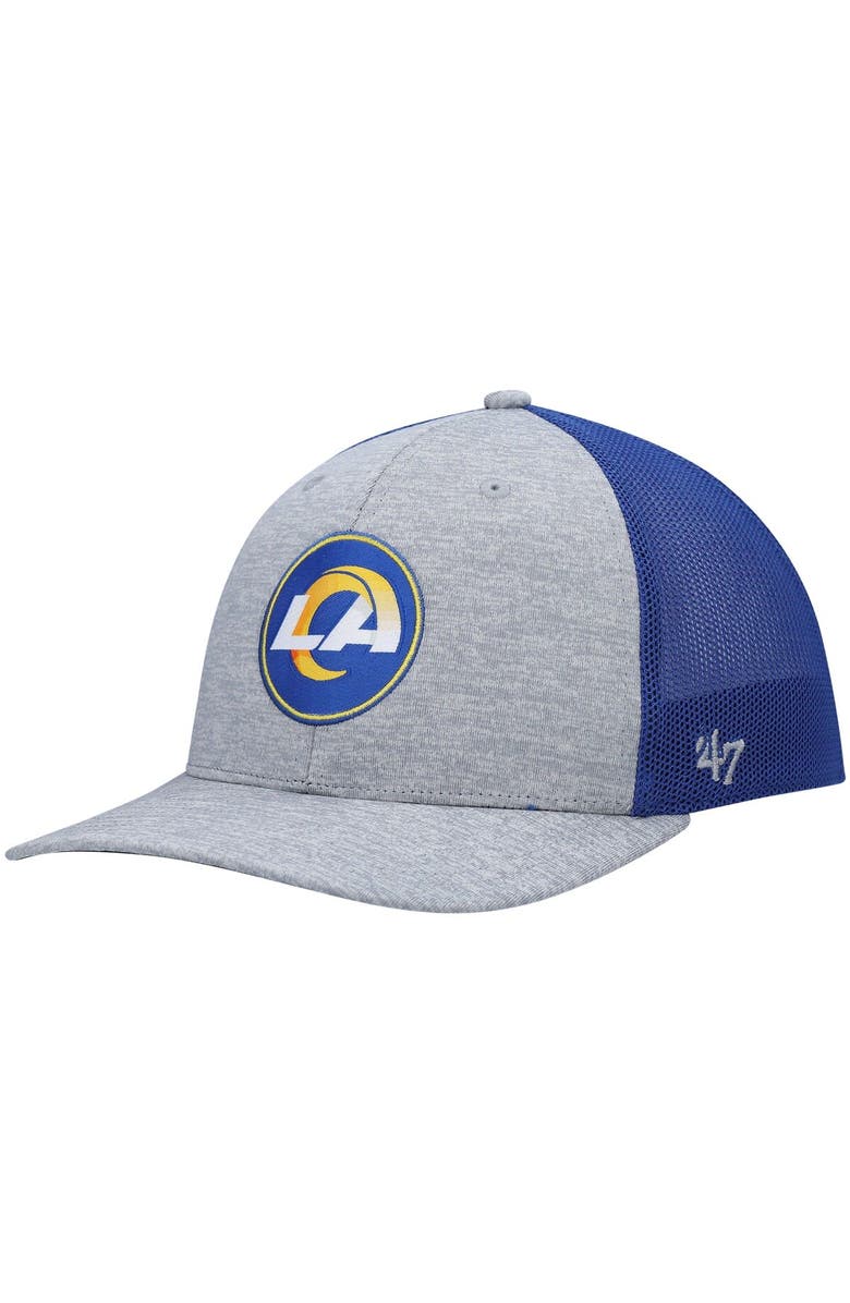 '47 Men's '47 Heathered Gray/Royal Los Angeles Rams Motivator Flex Hat, Main, color, Heather Gray