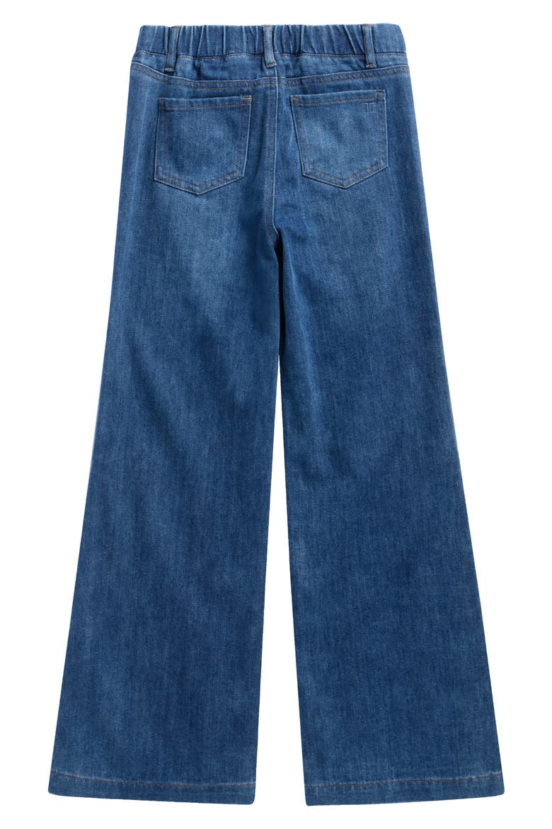 Kids' French Terry & Denim Track Pants, Alternate, color, GREEN
