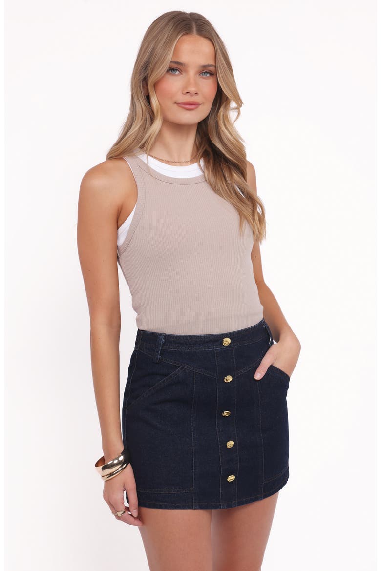 Narla Denim Miniskirt, Alternate, color, DARK DENIM