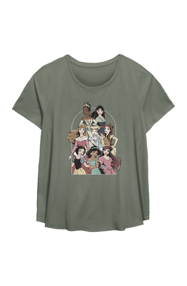 Disney Women's Disney Frame Princesses  Graphic T-Shirt, Main, color, Sage Green