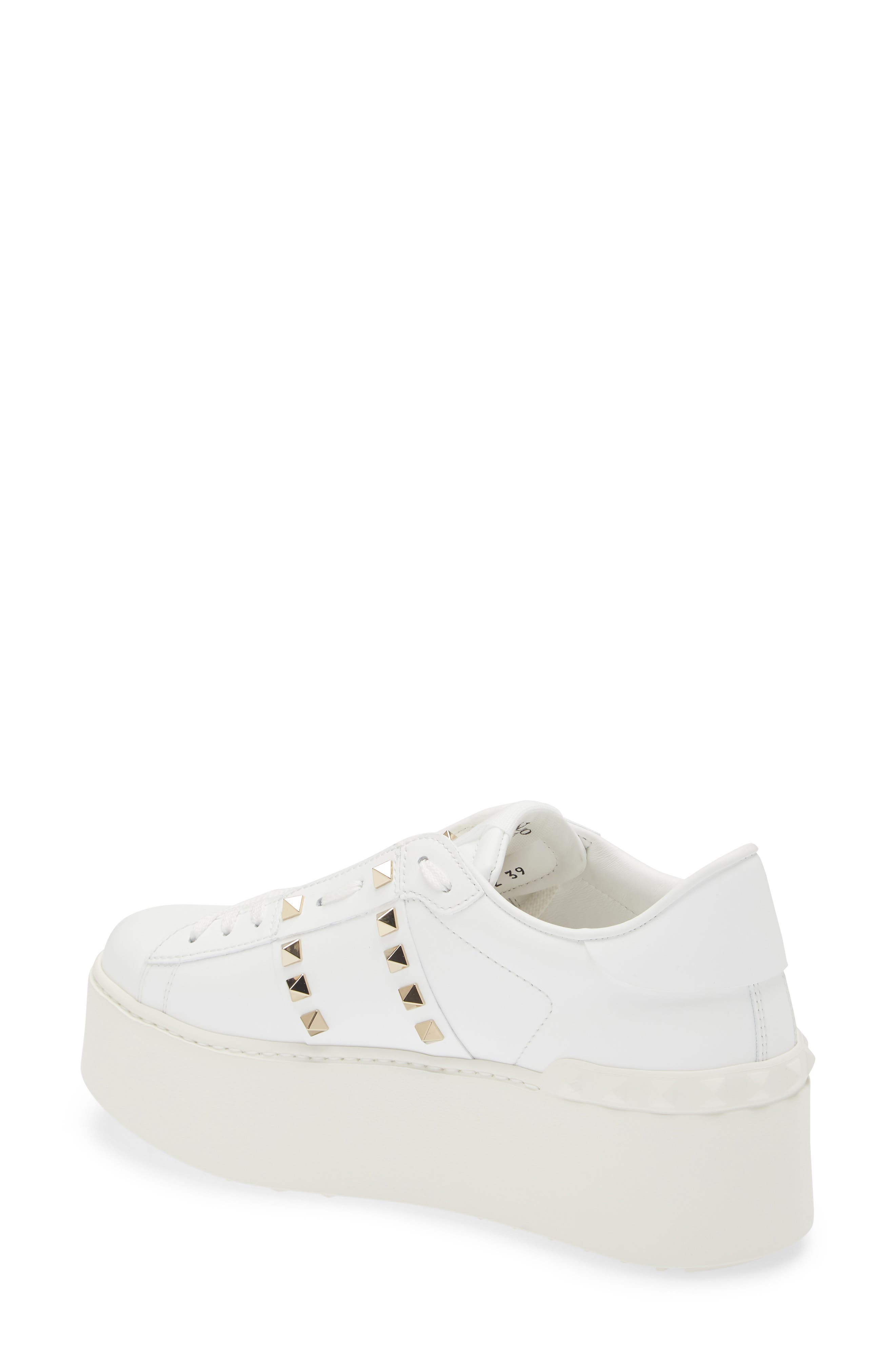 Valentino Garavani Rockstud Untitled Platform Sneaker, Alternate, color, 0Bo Bianco