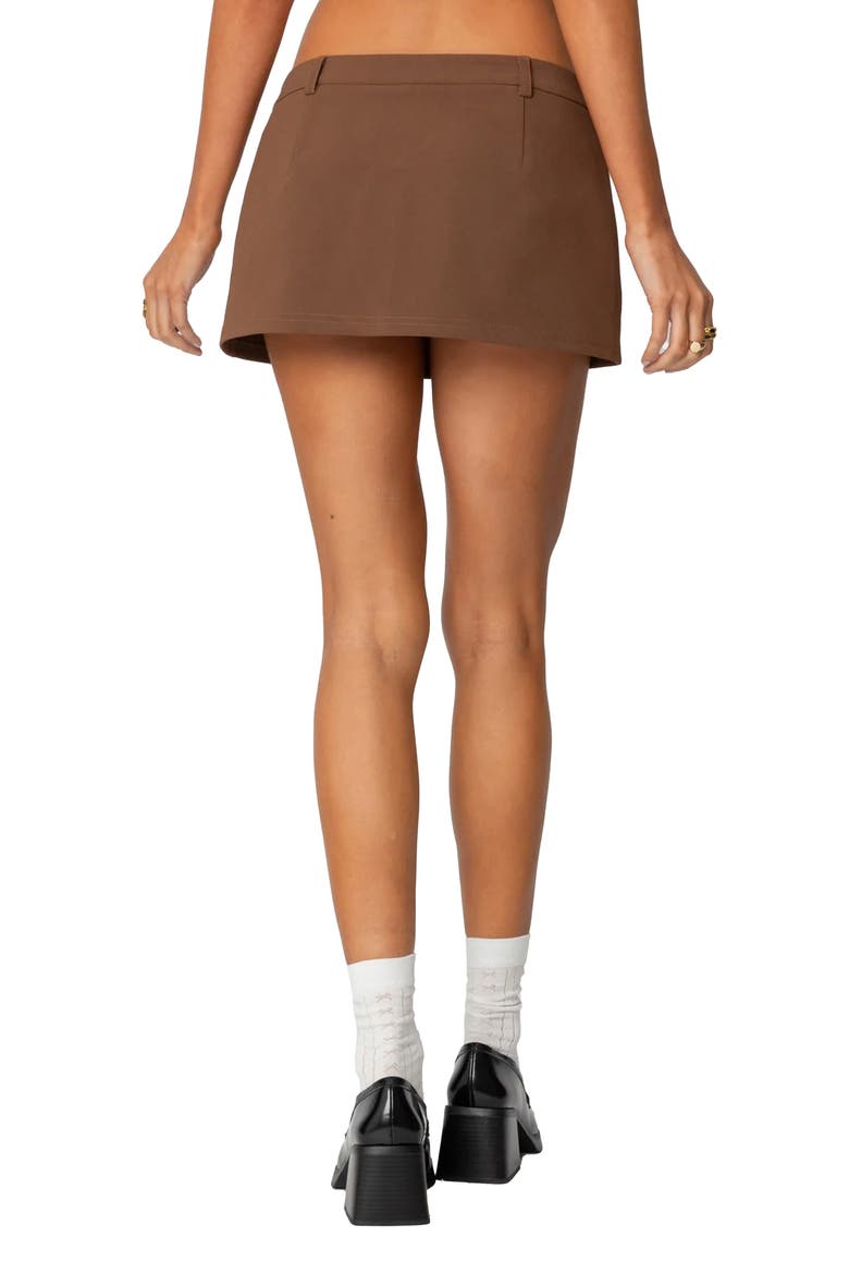 Marlie Tailored Micro Mini Skort, Alternate, color, BROWN