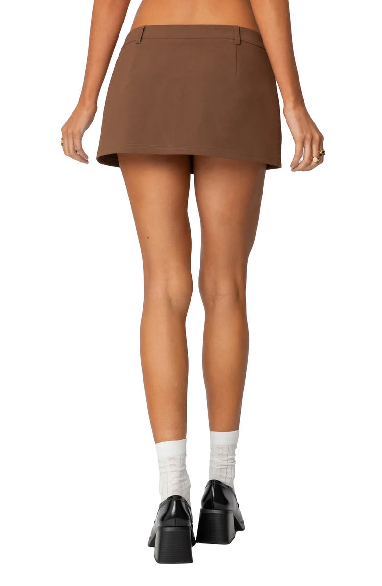EDIKTED Marlie Tailored Micro Mini Skort, Alternate, color, Brown