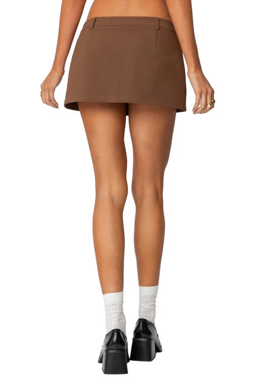 Shop Edikted Marlie Tailored Micro Mini Skort In Brown