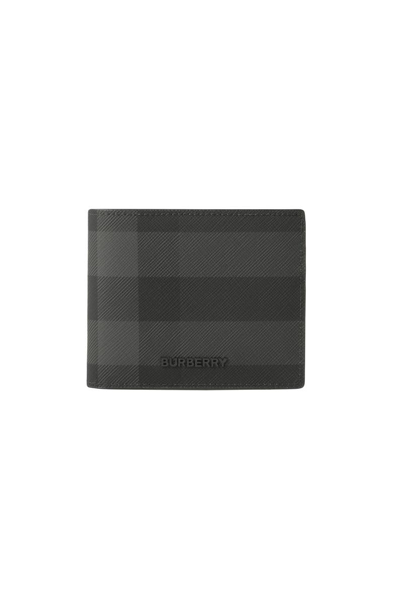 Check Slim Bifold Wallet, Main, color, Charcoal grey