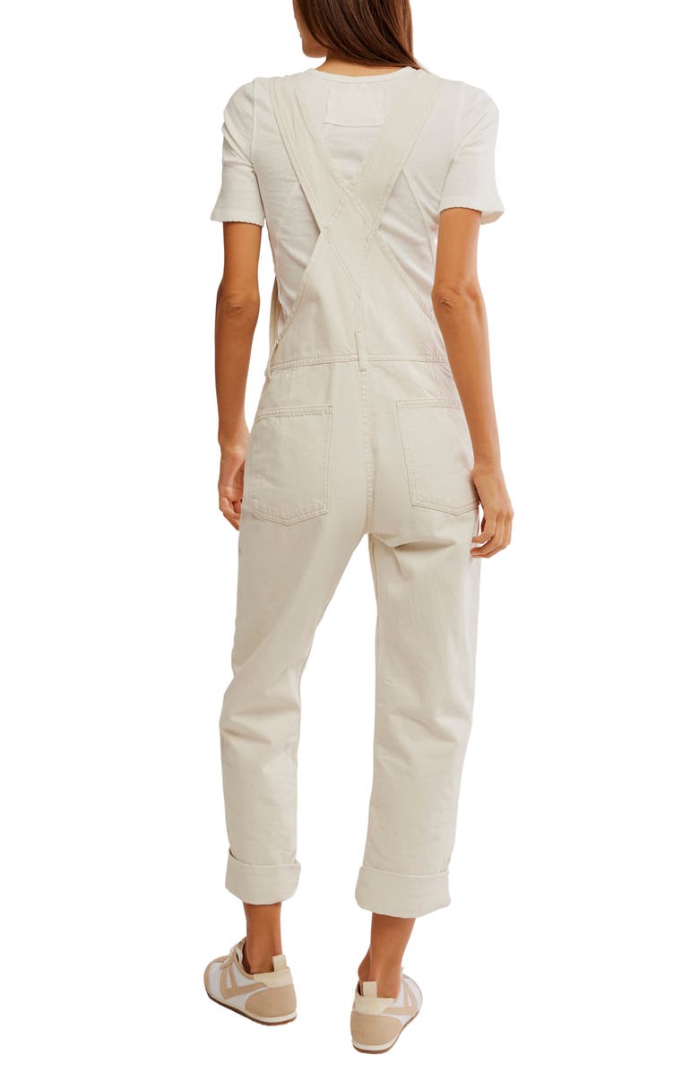 Free People We the Free Ziggy Denim Overalls, Alternate, color, Parchment
