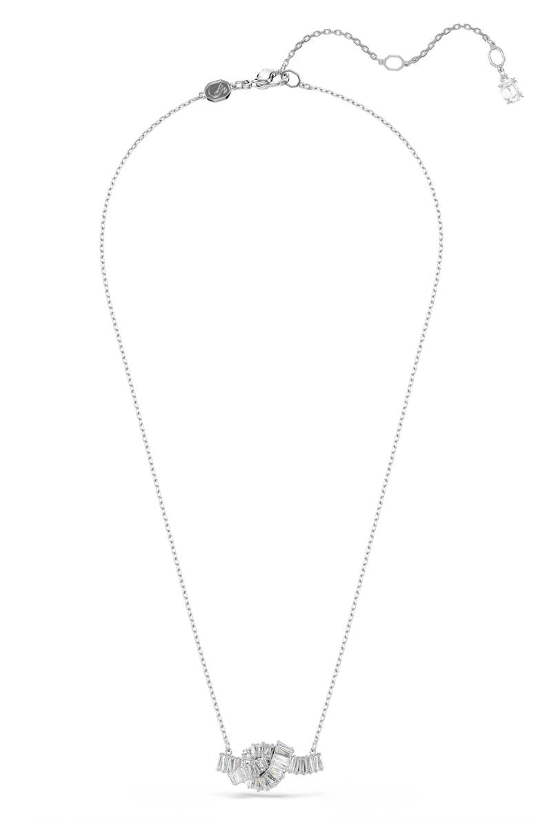 Swarovski Matrix Knot Pendant Necklace, Alternate, color, White/ Silver