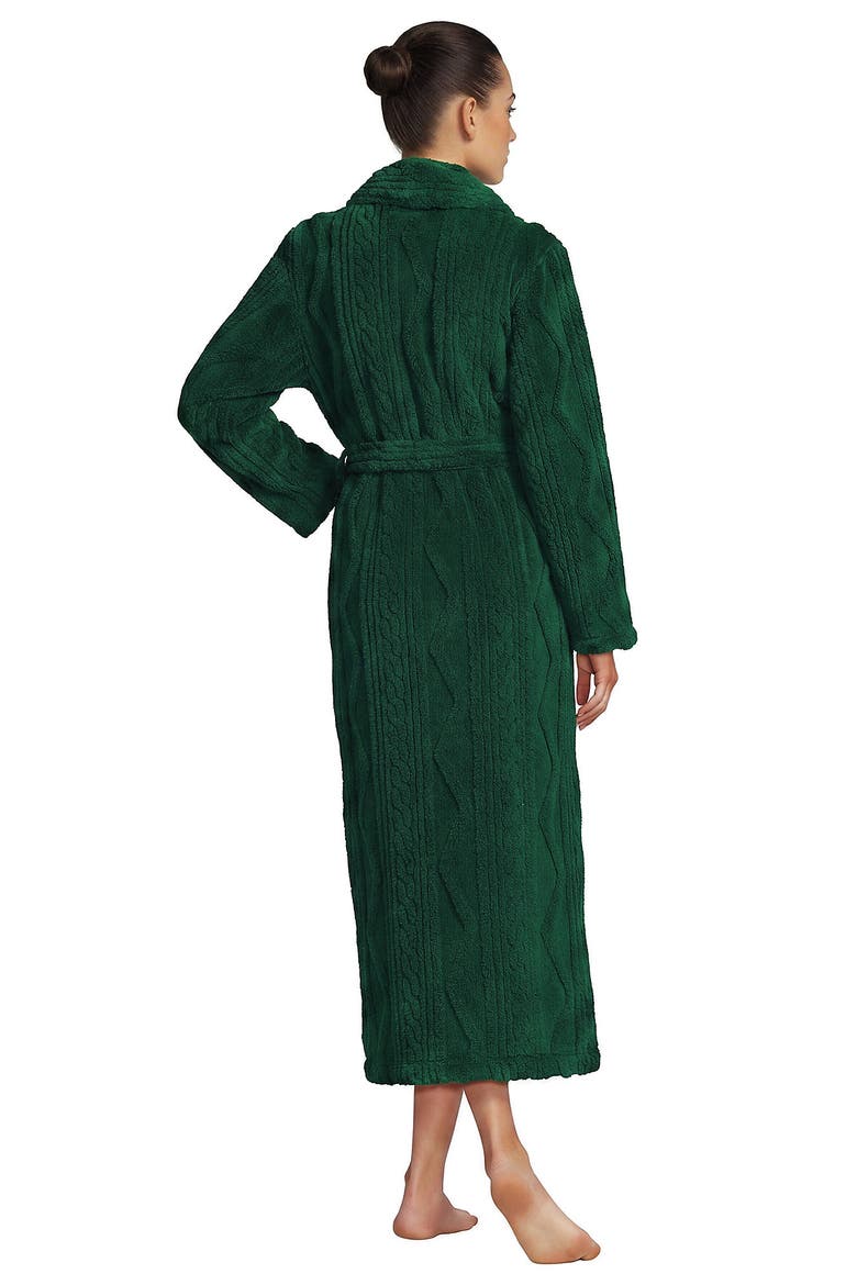 Cozy Plush Long Wrap Robe, Alternate, color, Pine