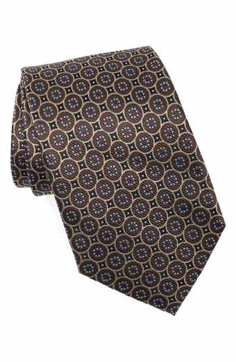 Duchamp Medallion Jacquard Silk Tie