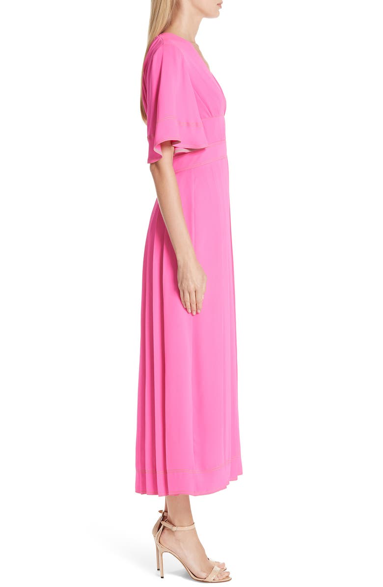 Roksanda Pleated Silk Georgette Midi Dress, Alternate, color, 