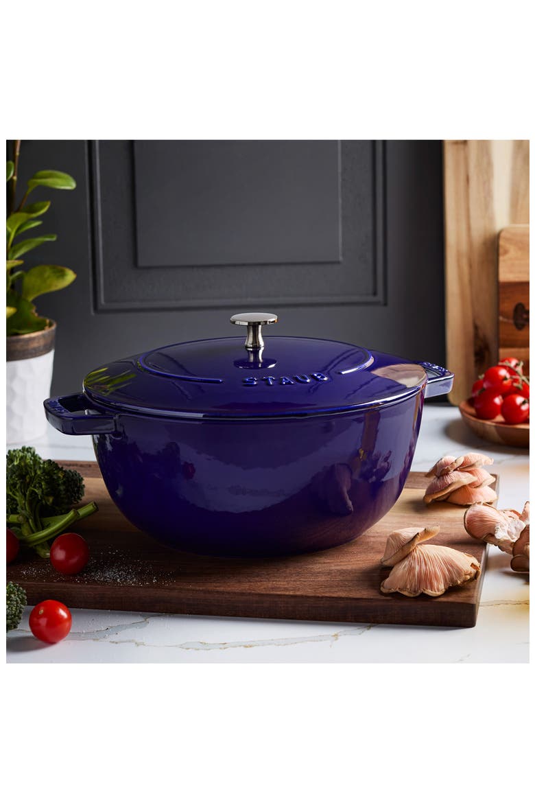 5-Quart Enameled Cast Iron Cocotte, Alternate, color, DARK BLUE