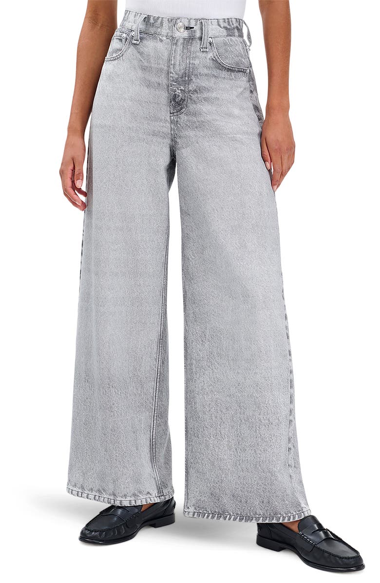 rag & bone Miramar Sofie High Waist Ankle Wide Leg Terry Sweatpant Jeans, Main, color, Icy Grey