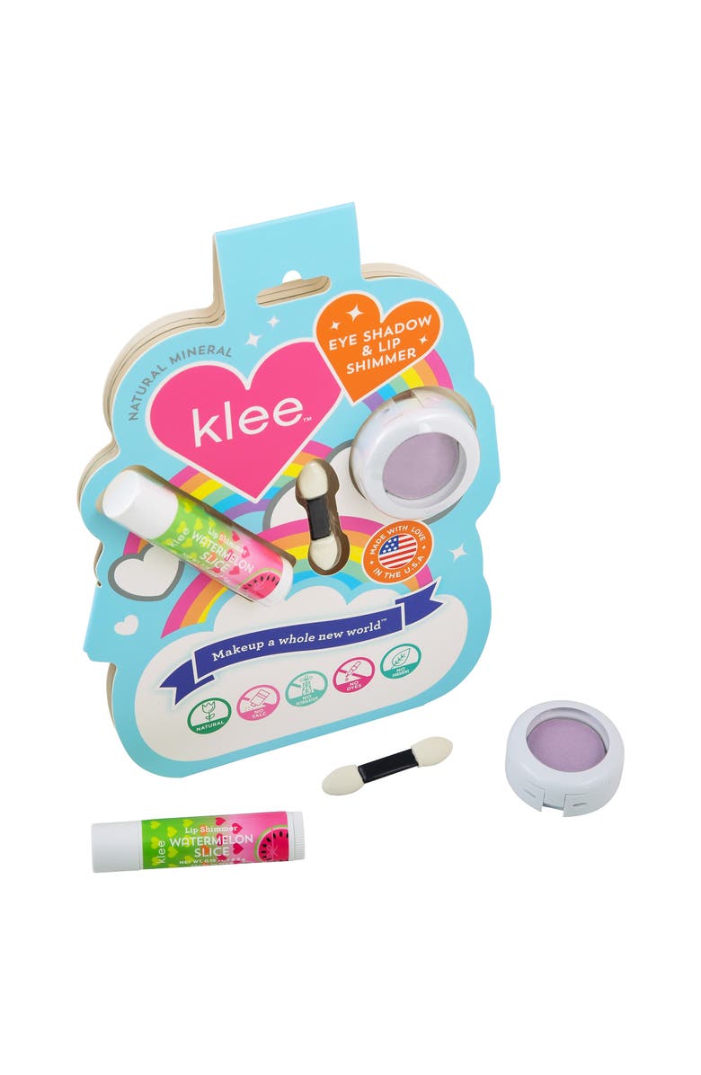 Klee Naturals Lilac Sparkles - Kids' Eye Shadow and Lip Shimmer Set, Main, color, Purple