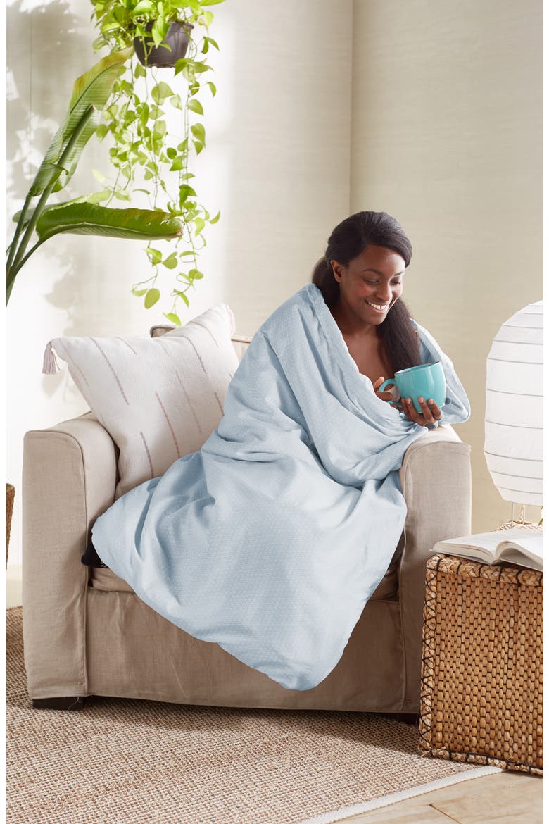 Karma Diamond Pattern Weighted Blanket Cover, Alternate, color, BLUE