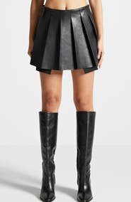 Manière De Voir Juliette Leather Pleated Skort