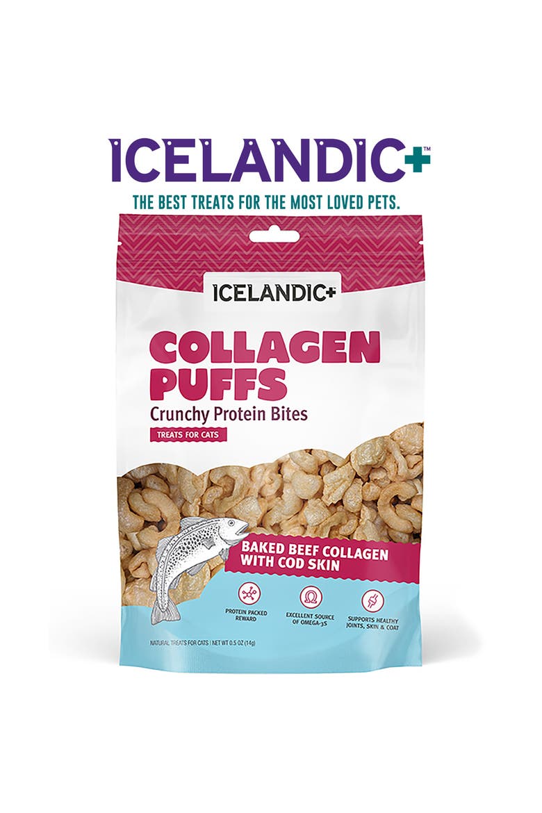 Collagen Puffs Baked Beef Collagen With Cod Skin .5oz Bag, Alternate, color, Multicolored