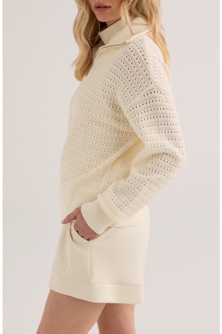 Darla Half Zip Sweater, Alternate, color, EGRET