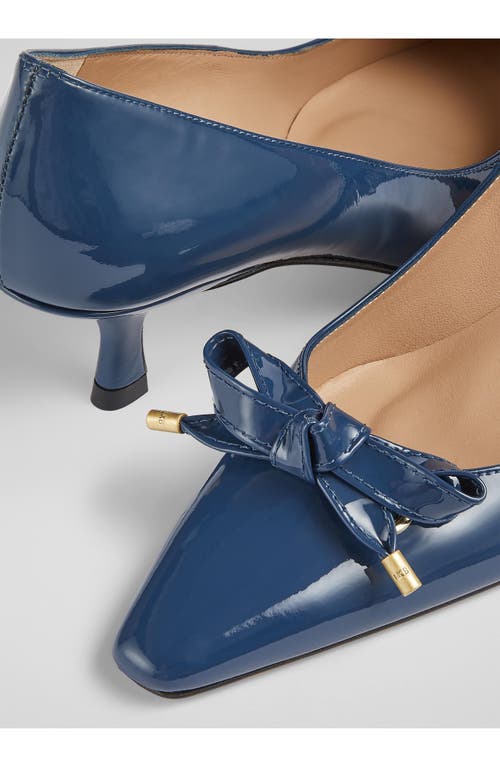 Lk Bennett Alma Bow Pointed Toe Pump In Blue