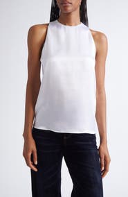 Eleventy Sleeveless Silk Satin Top