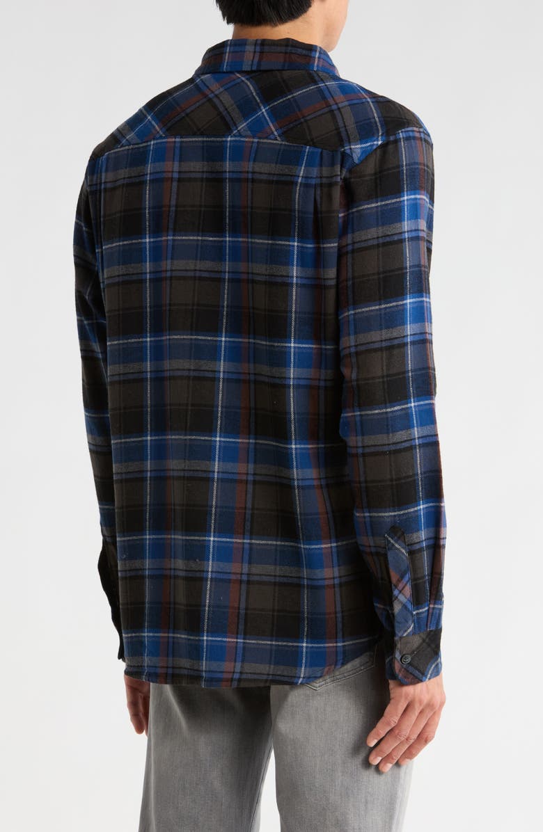 Quiksilver Buffalo Plaid Cotton Flannel Shirt, Alternate, color, Estate Blue
