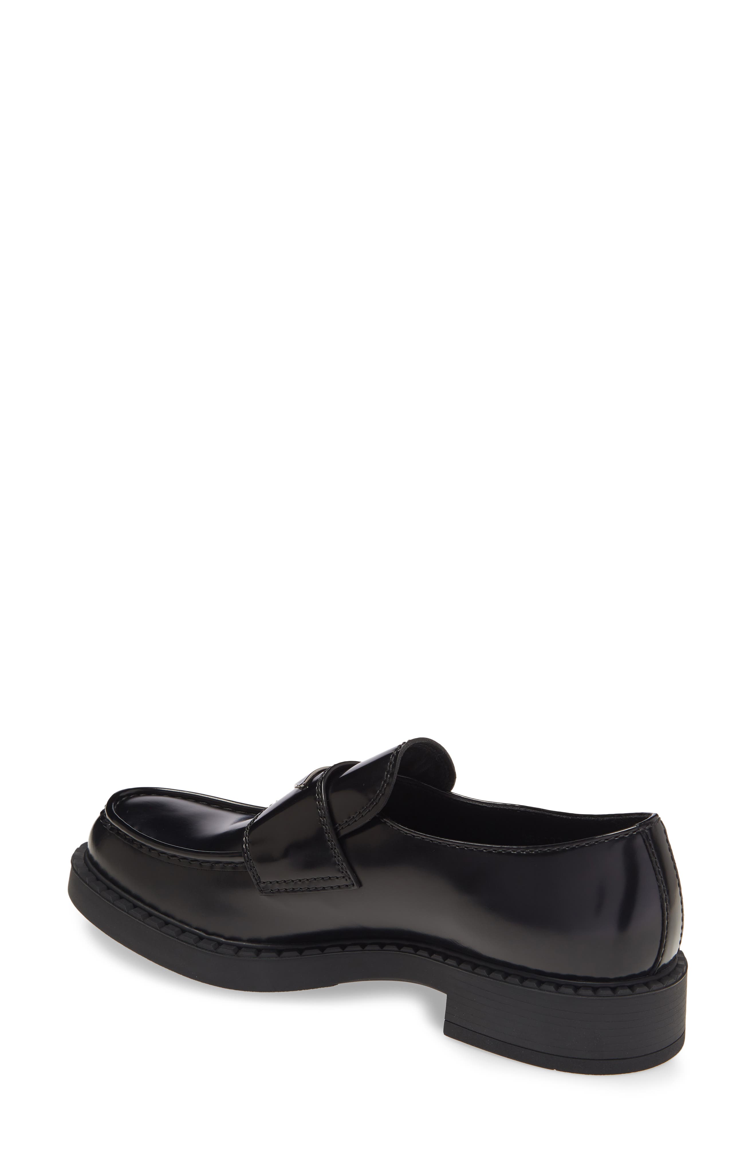Prada Chocolate Loafer, Alternate, color, Black