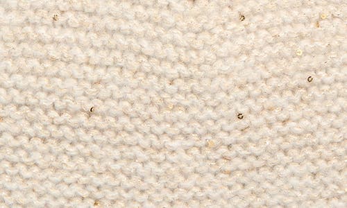 Calvin Klein Mini Sequin Faux Fur Pom Beanie In White