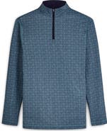 Bugatchi OoohCotton® Print Quarter Zip Pullover
