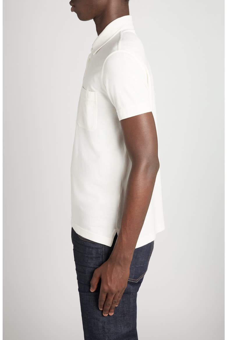 Lyocell & Cotton Piqué Polo, Alternate, color, WHITE