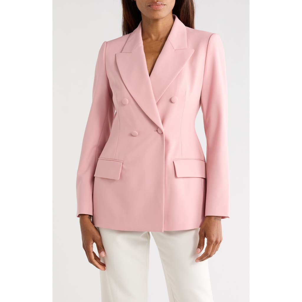 Rebecca Taylor Calvary Twill Double Breasted Blazer in Calamine Pink at Nordstrom Rack, Size 4