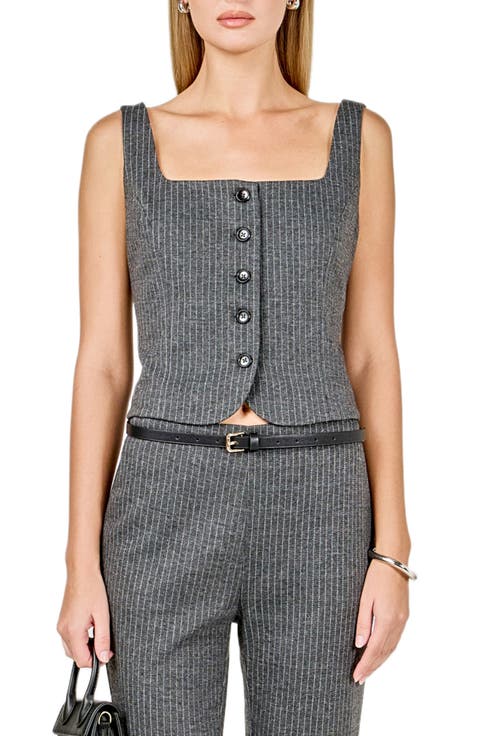 Pinstripe Knit Vest