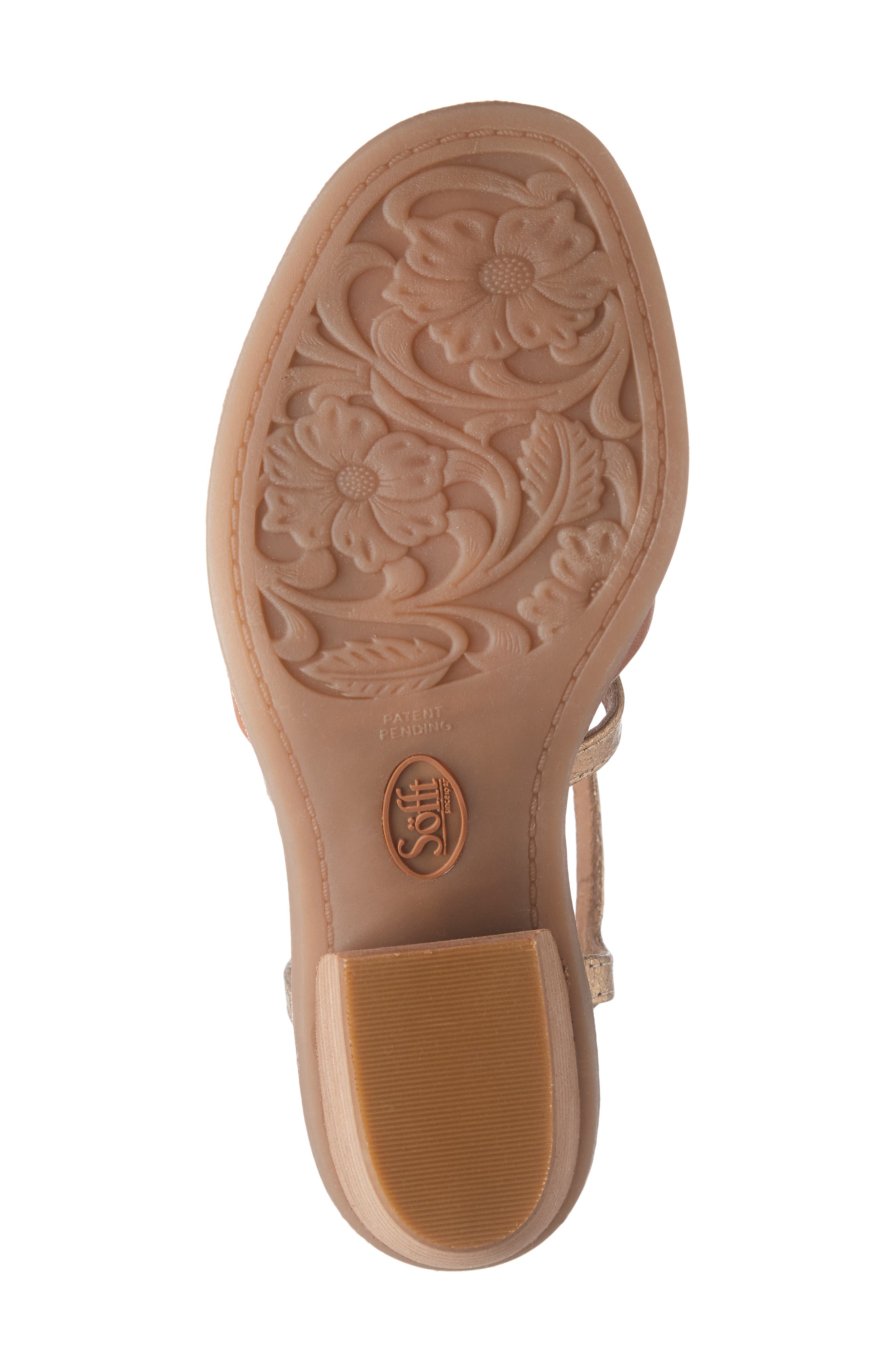 Piara Block Heel Sandal, Alternate, color, LUGGAGE/ GOLD LEATHER