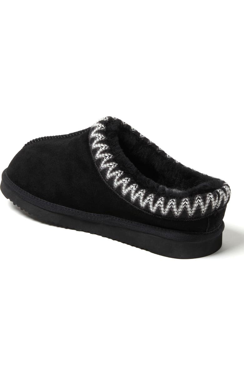 DEARFOAMS Fireside Grafton Genuine Shearling Clog Slipper with Embroidery, Alternate, color, Black