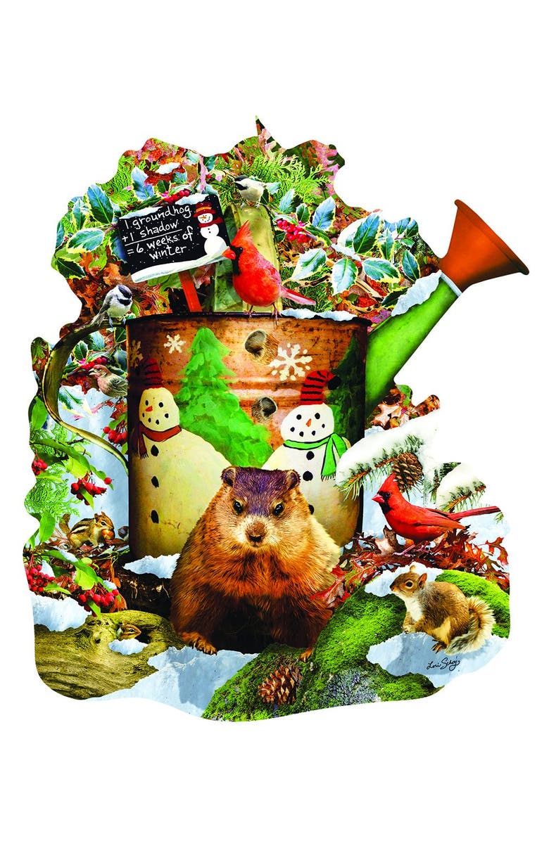 Sunsout Groundhog Day 1000 piece Jigsaw Puzzle for Adults Special Shape, Alternate, color, Multicolor