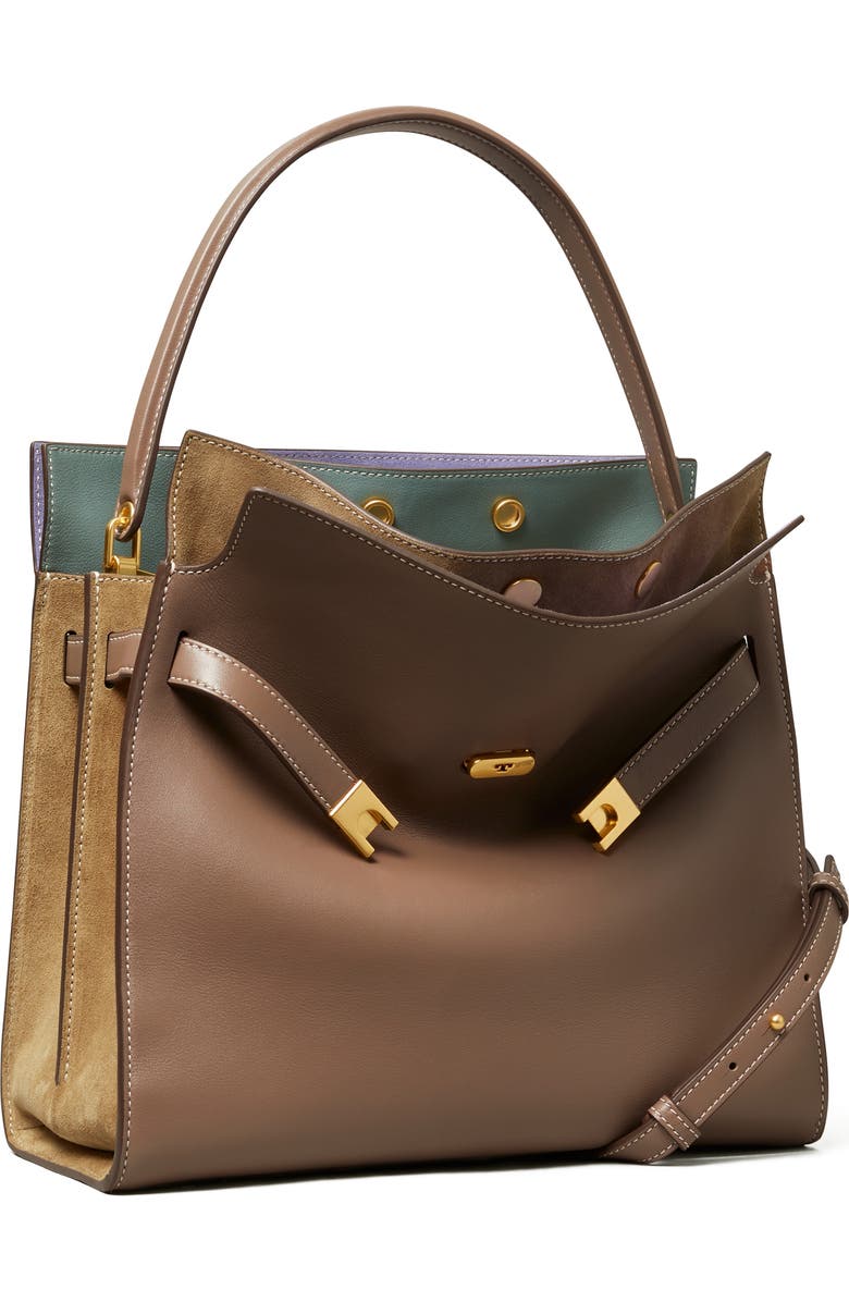 Tory Burch Lee Radziwill Leather Double Bag, Alternate, color,