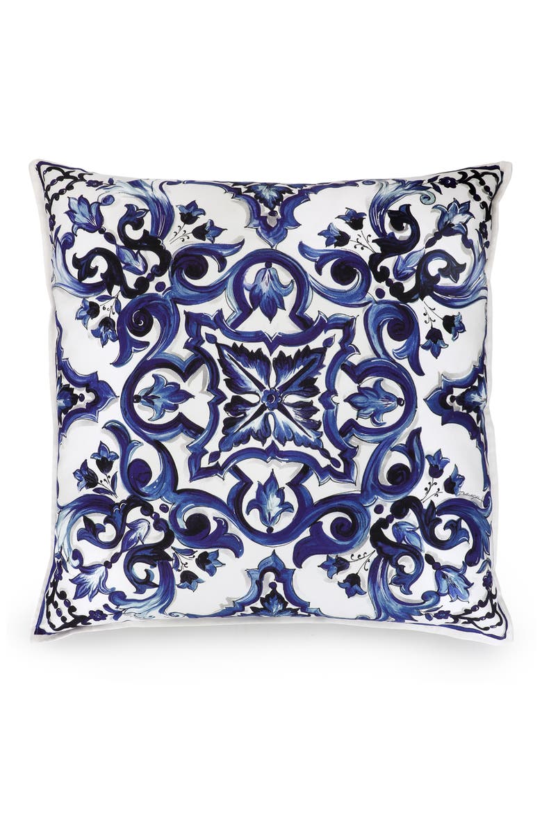Blu Meditteraneo Accent Pillow, Main, color, MEDIUM BLU