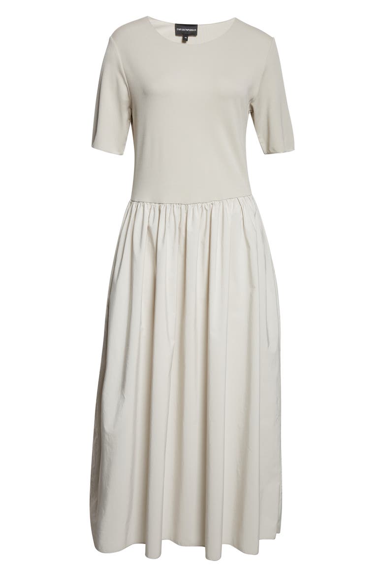 Mixed Media Dress, Alternate, color, PEARL