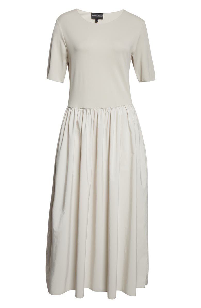 Emporio Armani Mixed Media Dress, Alternate, color, Pearl