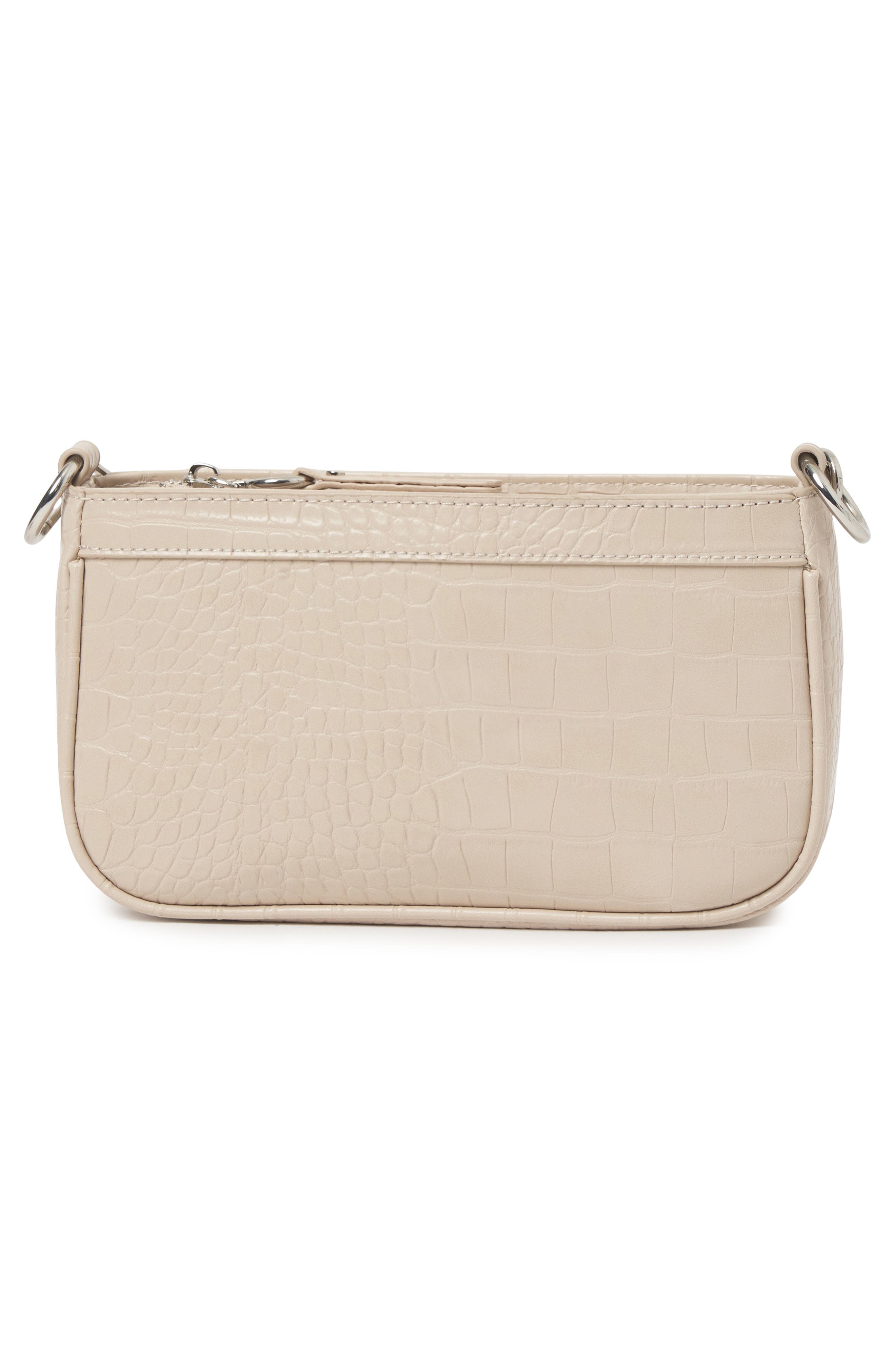 A Little Crazy Croc Shoulder Bag, Alternate, color, CREAM