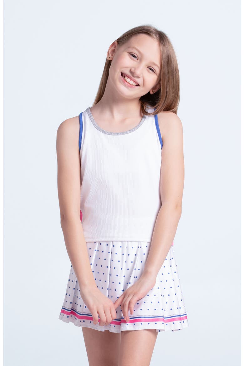 Girls' Rib Line Tank, Main, color, White
