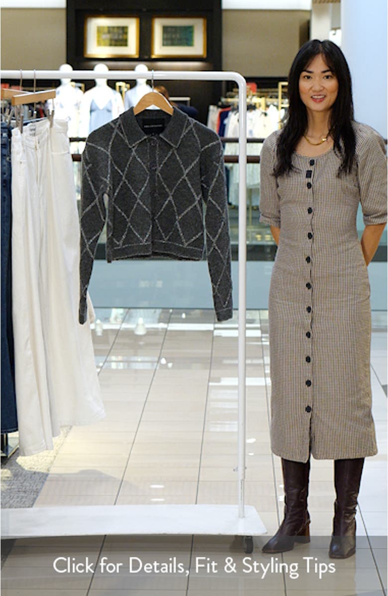 Argyle Metallic Collared Cardigan, sales video thumbnail