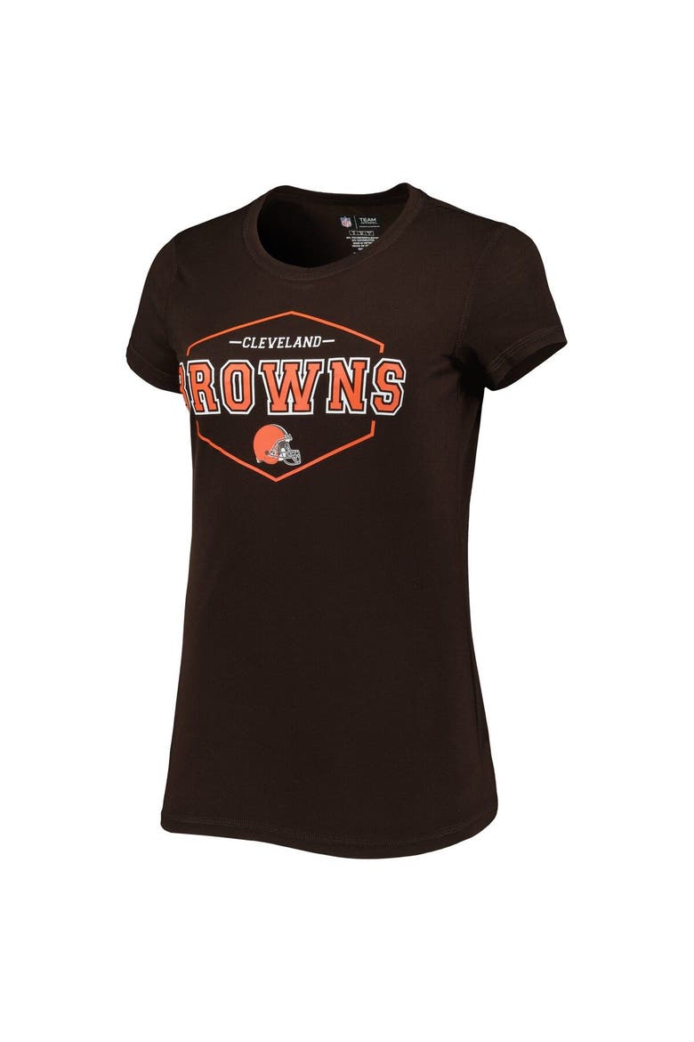 Women's Concepts Sport Brown/Orange Cleveland Browns Badge T-Shirt & Pants Sleep Set, Alternate, color, Brown