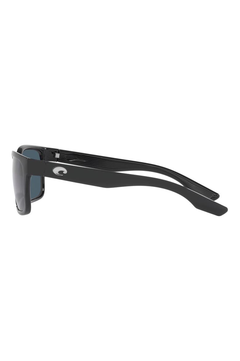 Palmas 57mm Polarized Rectangular Sunglasses, Alternate, color, BLACK