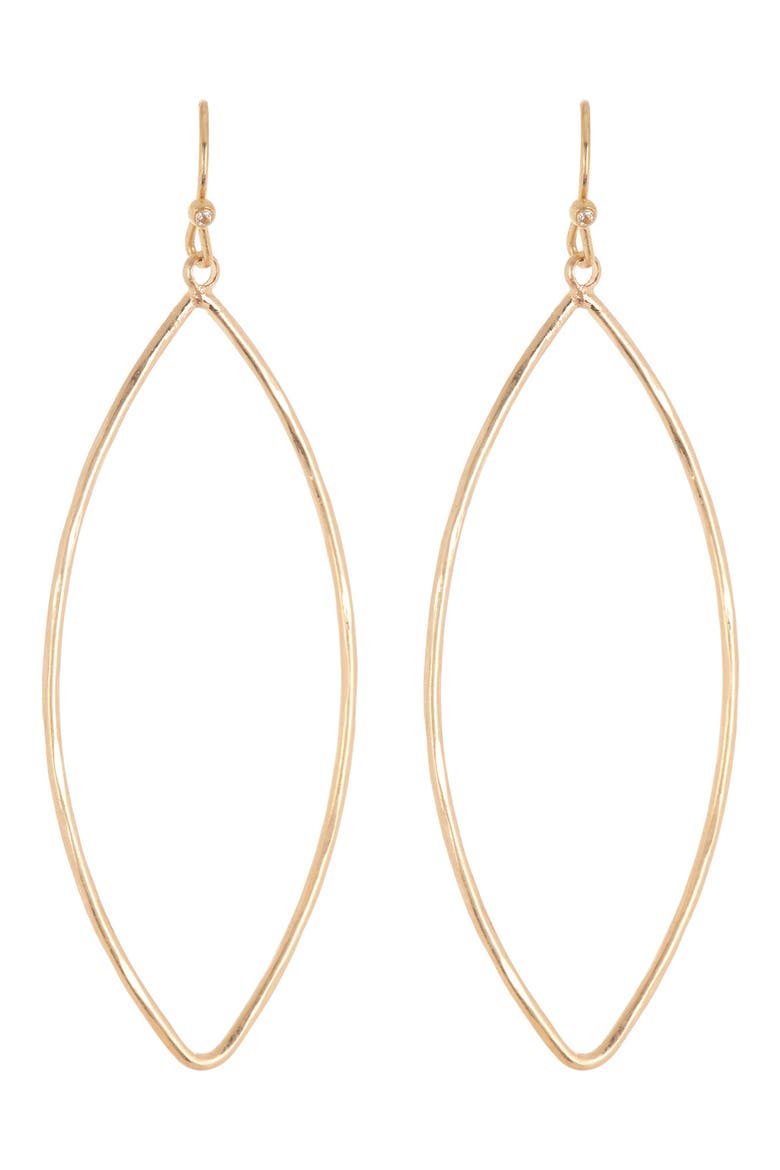 Hammered Marquise Drop Earrings, Main, color, GOLD