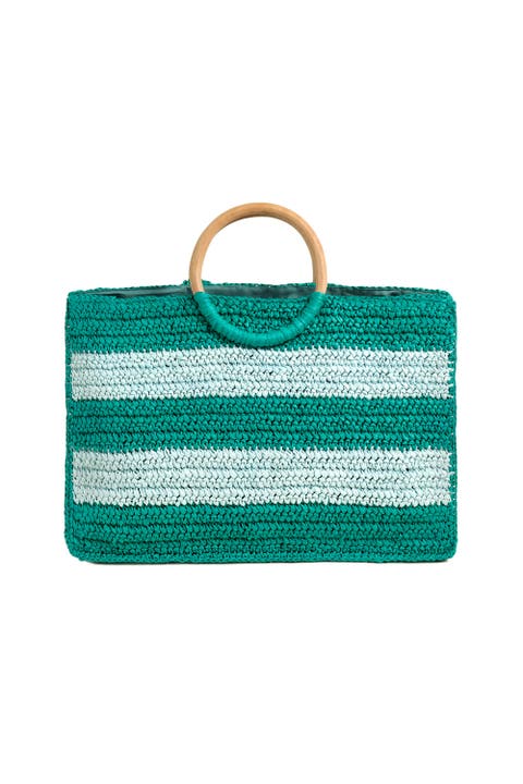 Delhi 100% Raffia Tote Bag 17X11 In