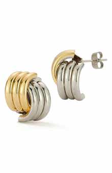 GLAZE JEWELRY Two Tone Love Knot Stud Earrings
