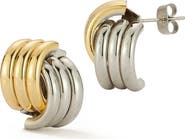 GLAZE JEWELRY Two-Tone Curved Stud Earrings