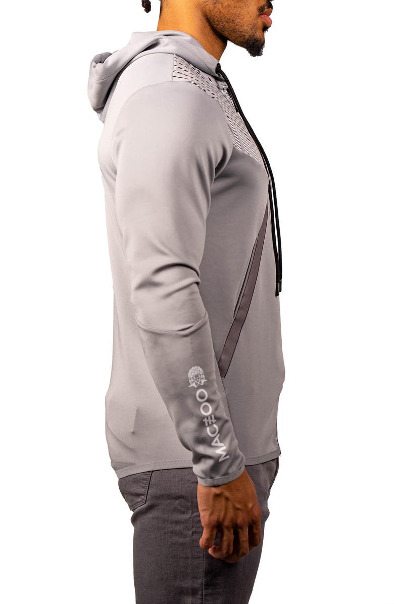 Maceoo Shield Grey Zip Hoodie, Alternate, color, Grey