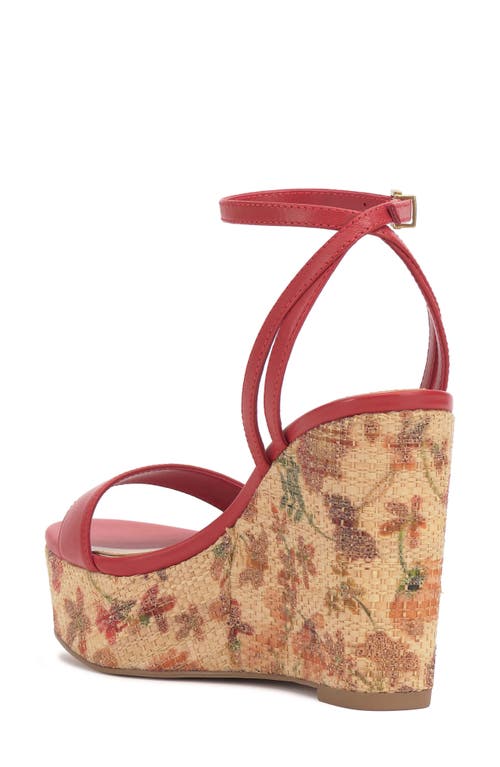 Vince Camuto Emrey Platform Wedge Sandal In Red