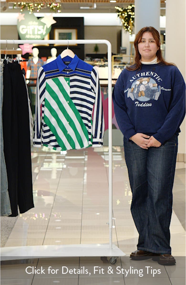 Stripe Button-Up Blouse, sales video thumbnail