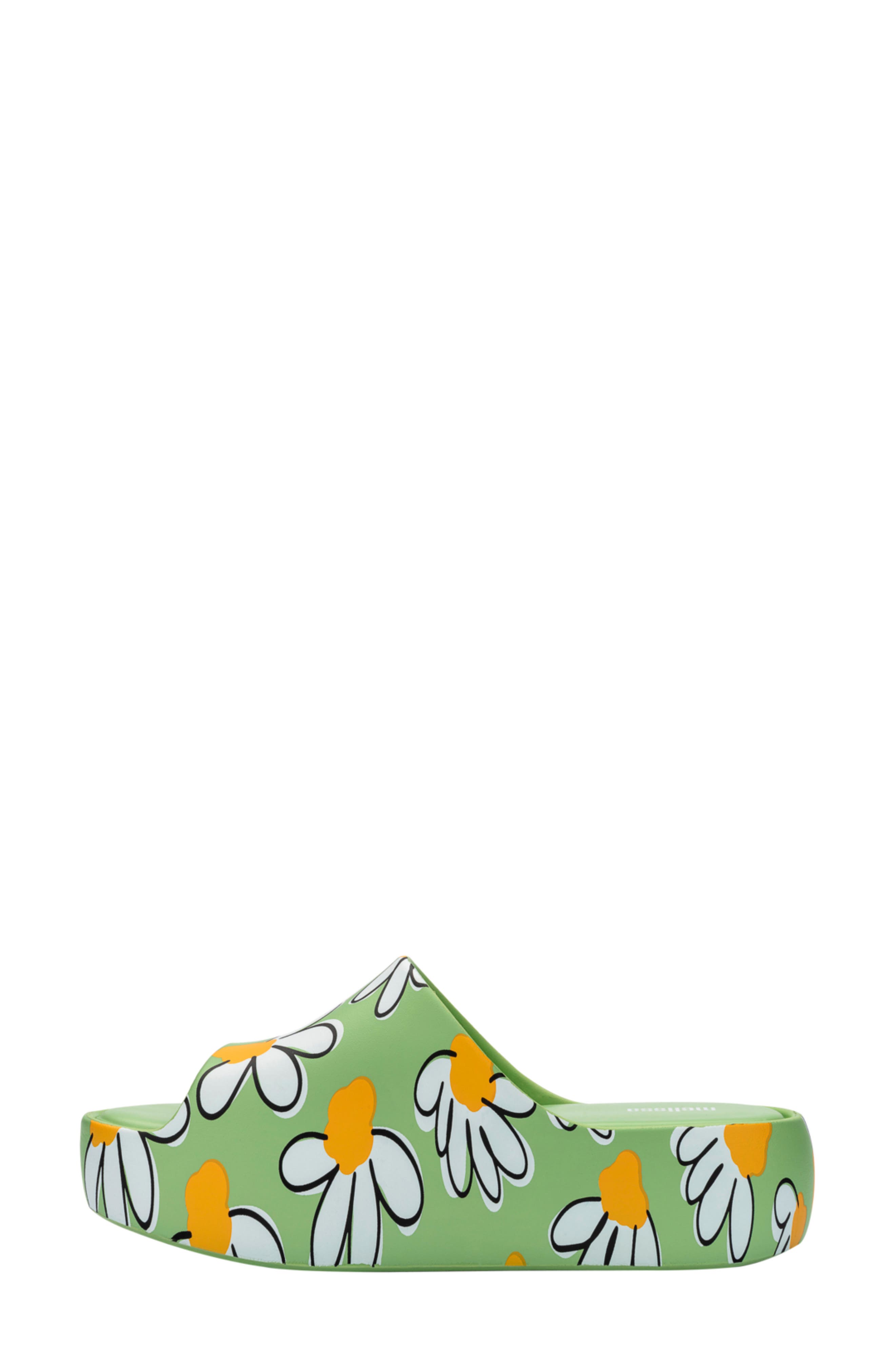 Melissa Platform Sandal, Alternate, color, Green/ White/ Yellow